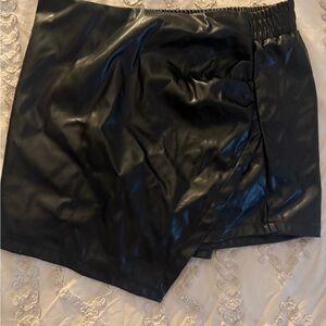 Black Faux Leather Mini Skirt